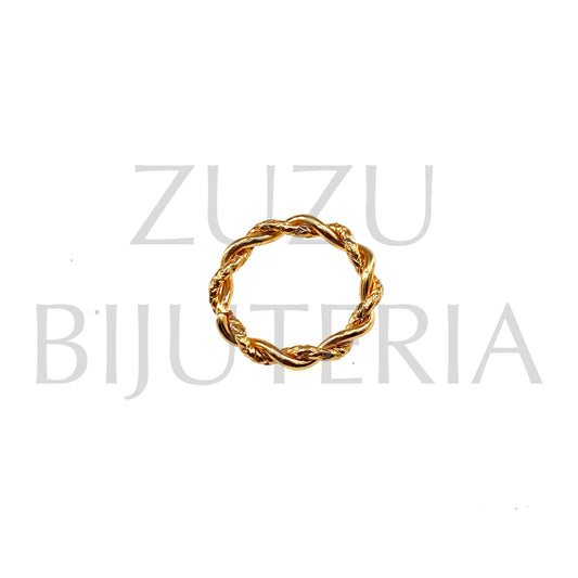 Golden Twisted Ring - Stainless Steel