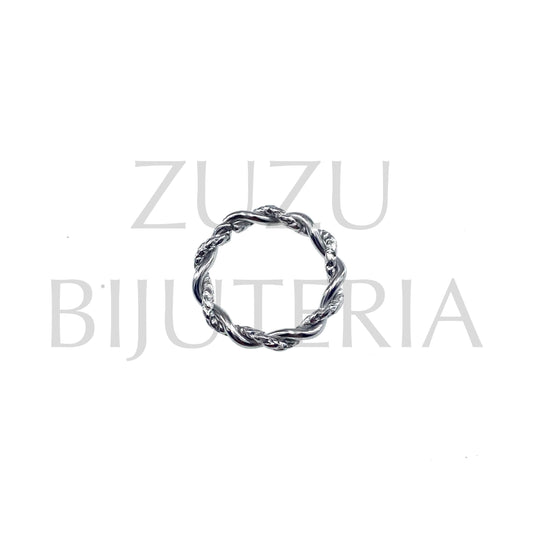 Silver Twisted Ring - Stainless Steel