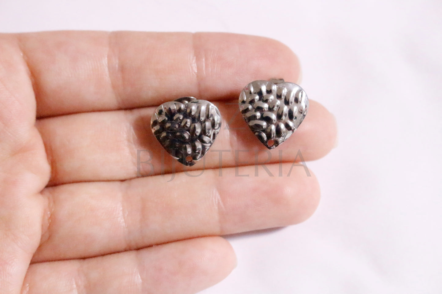 Heart Earring Base - Stainless Steel