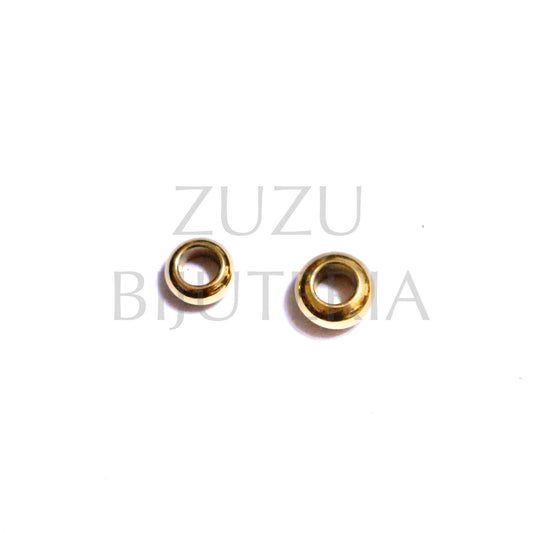 Travão/Conta Furo 5mm Dourado - Aço Inox