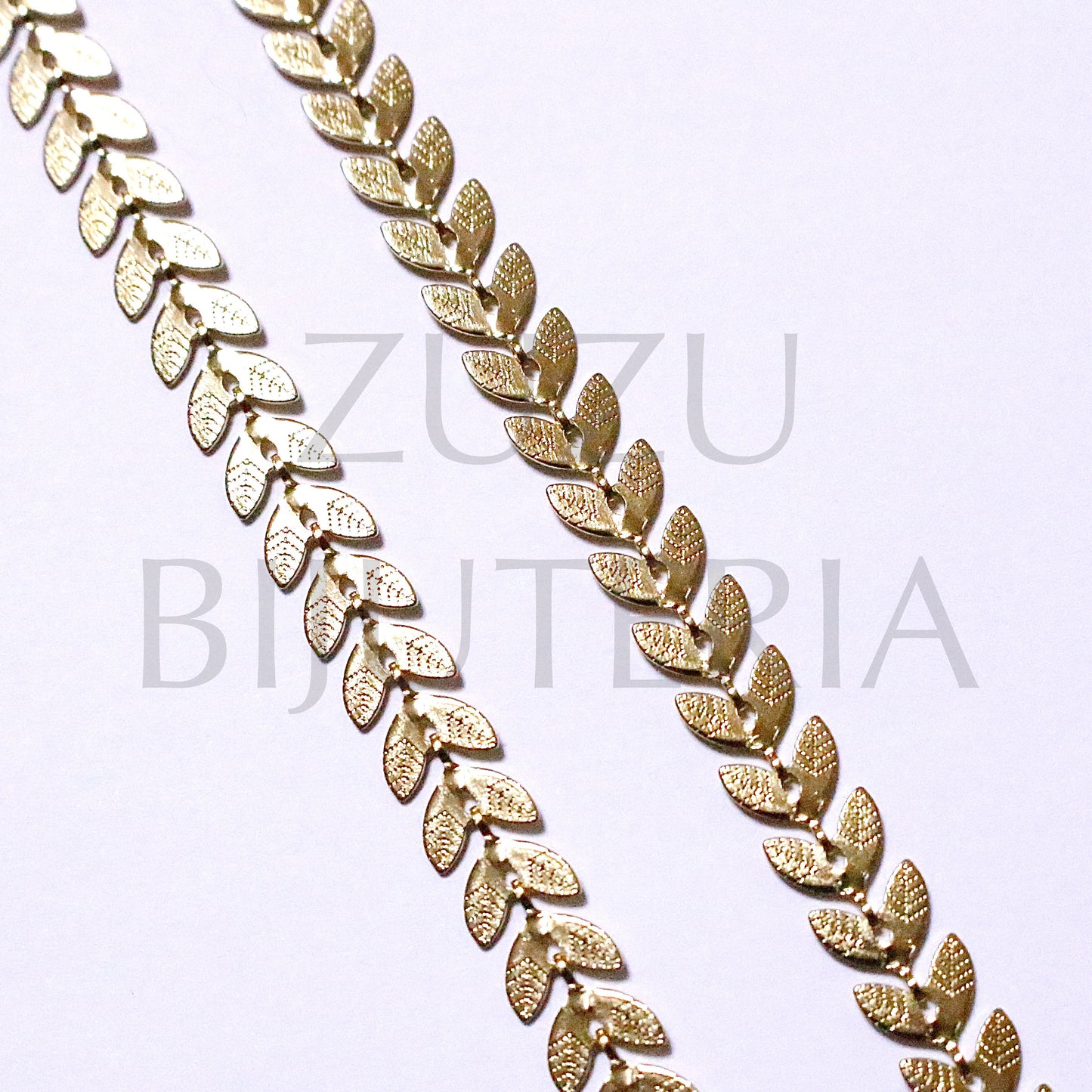 Chain With Golden Detail - Stainless Steel