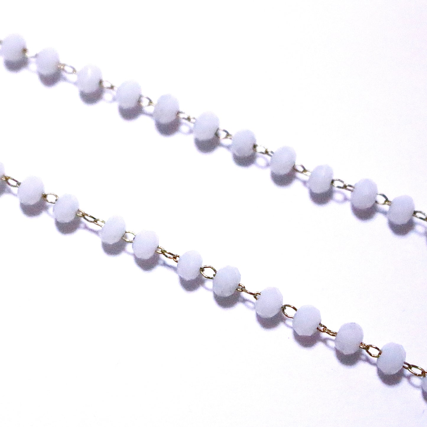 Chain Crystals 3.5mm WHITE - Golden Stainless Steel