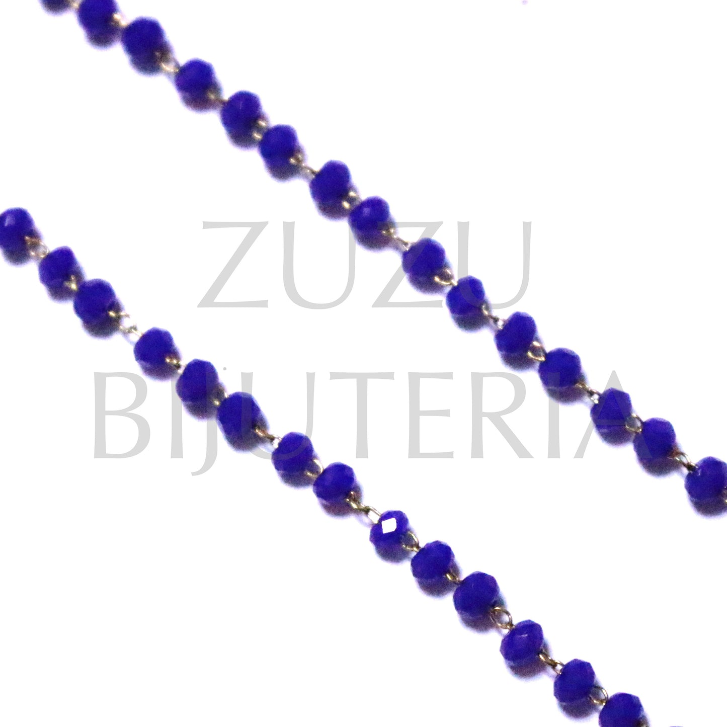 Chain Crystals 3mm DARK BLUE - Golden Stainless Steel