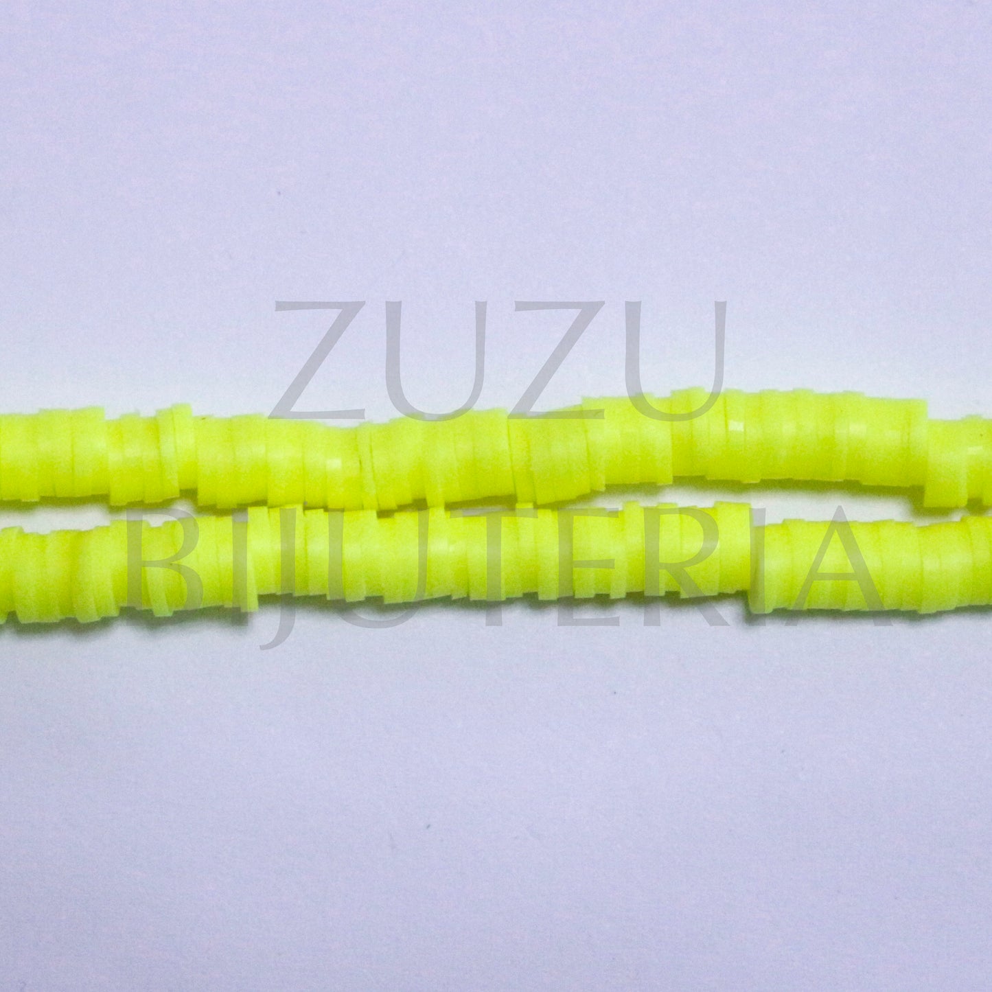 Fiada Discos de Borracha 5mm - Amarelo Neon