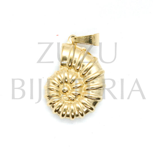 Pendente Búzio Dourado 19mm x 15mm - Aço Inox