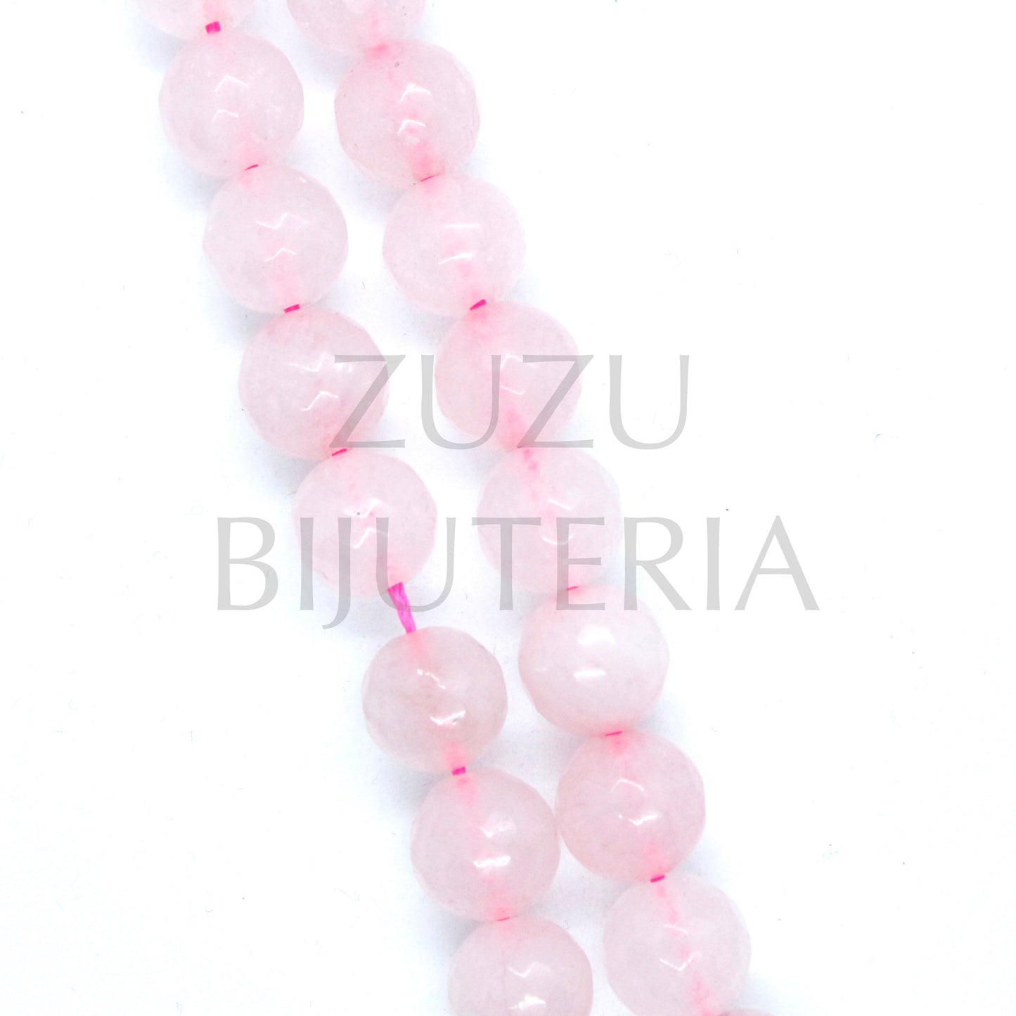 8mm Agate Stone Faceted Light Pink Frosted (1mm hole)