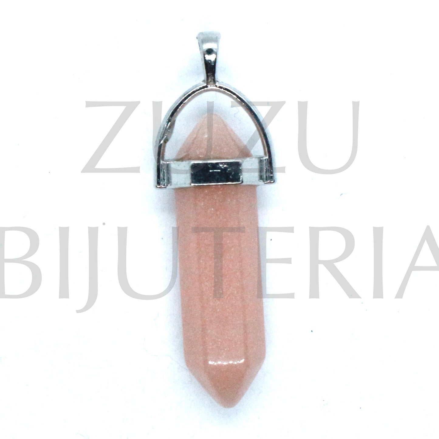 Pendente Pedra Prateado 41mm x 18mm - Cobre