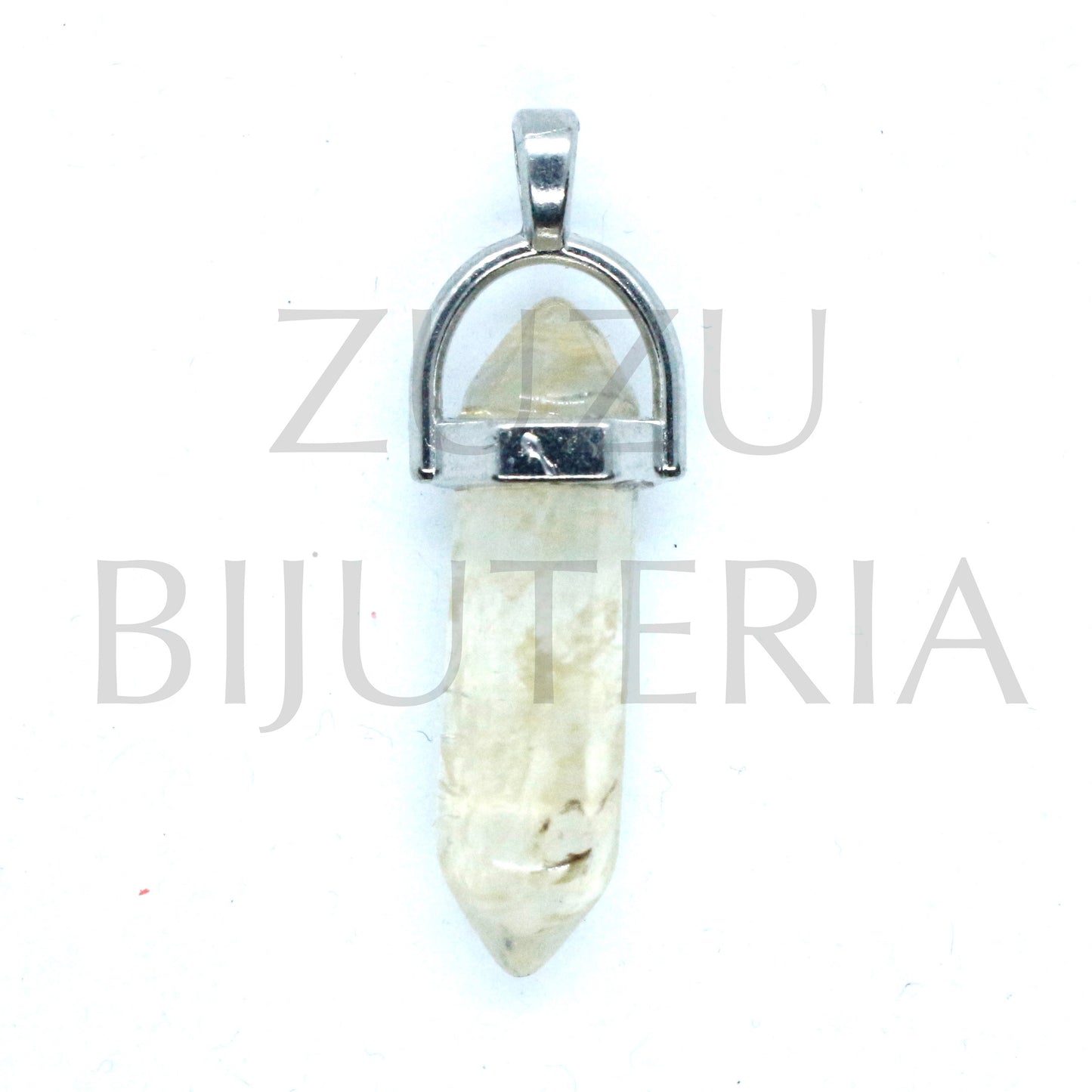 Pendente Pedra Prateado 41mm x 18mm - Cobre