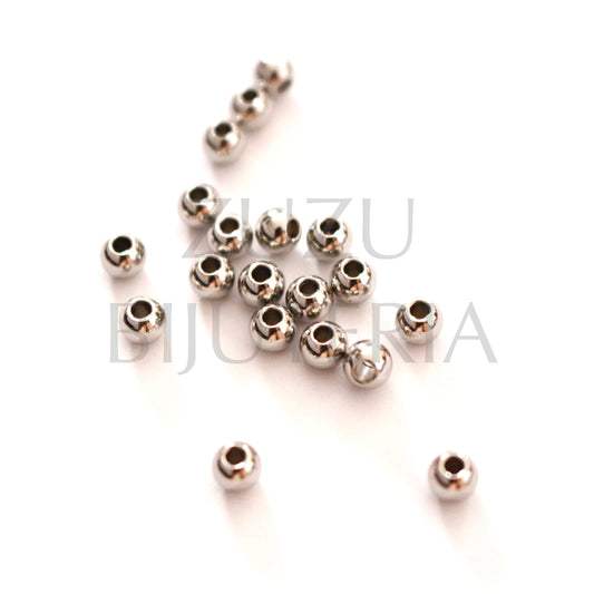 Stainless Steel Beads 2mm Silver - 20 pieces