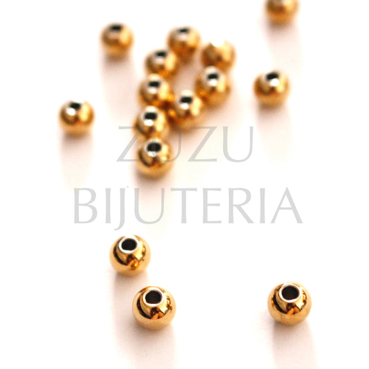 2mm Hole Stainless Steel Bead - 10 Pieces