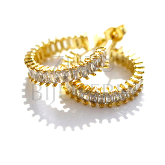 Earrings with Zirconias - Brass