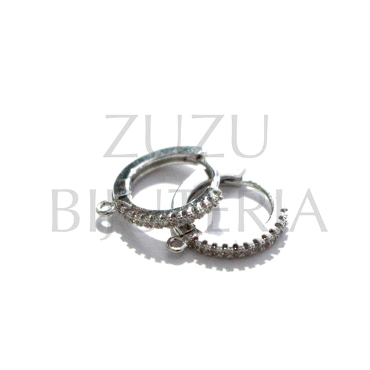 Base Brinco com  Zirconias - Latão