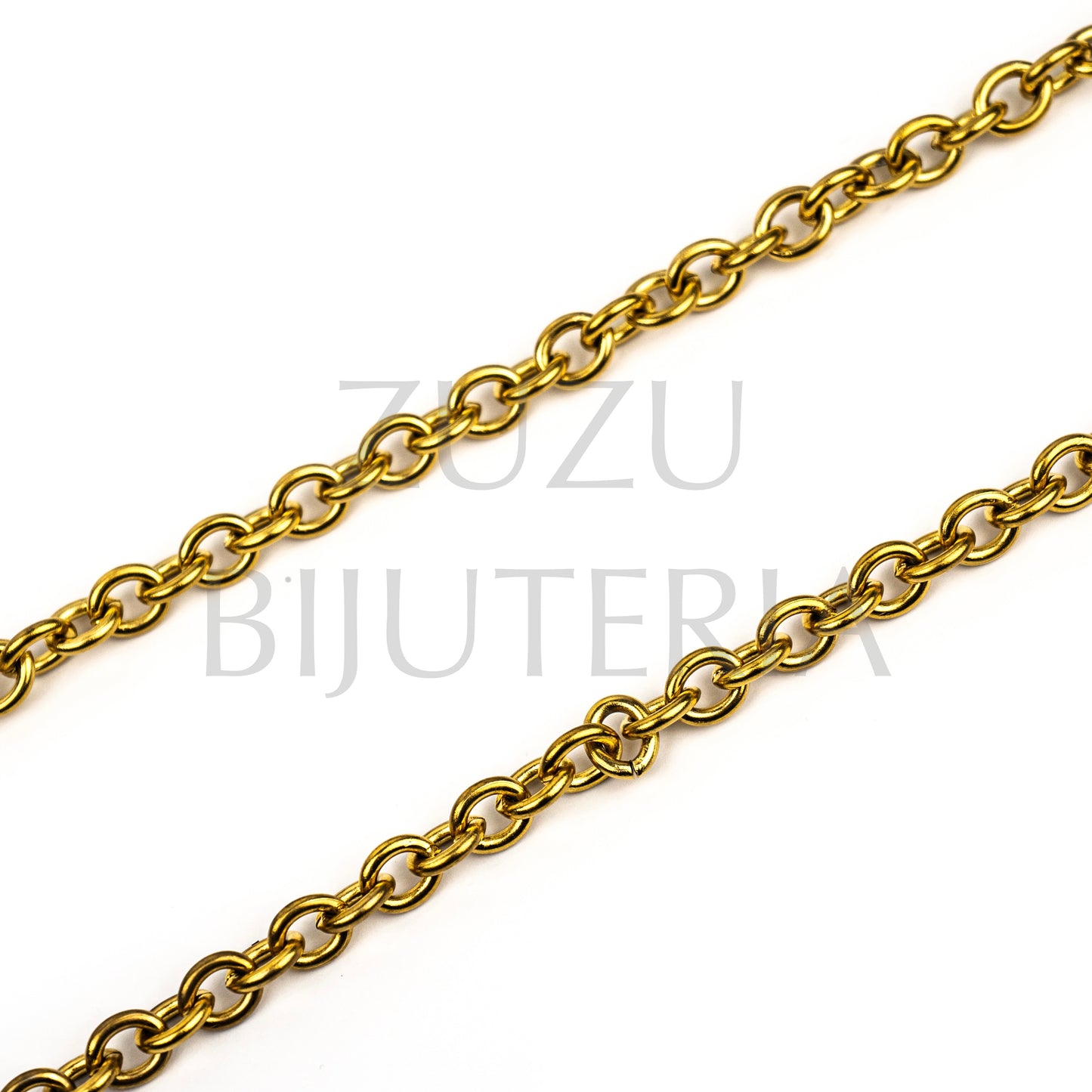 Gold Oval Link Chain 10mm x 9mm - Stainless Steel