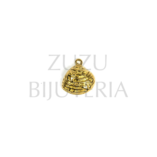 Pendente Concha Dourado 20mm - Aço Inox