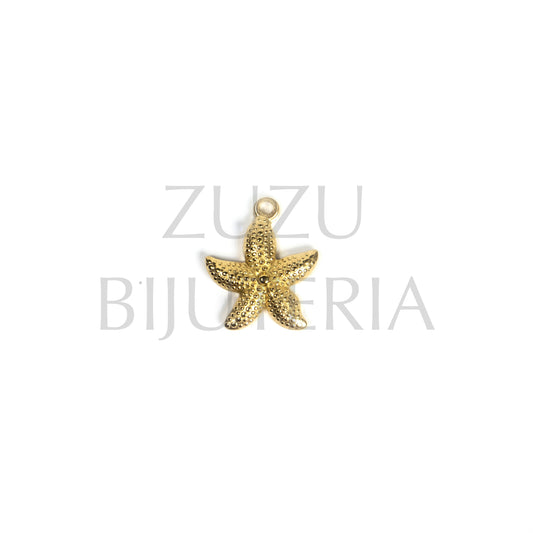 Pendente Estrela do Mar Dourado 19mm - Aço Inox