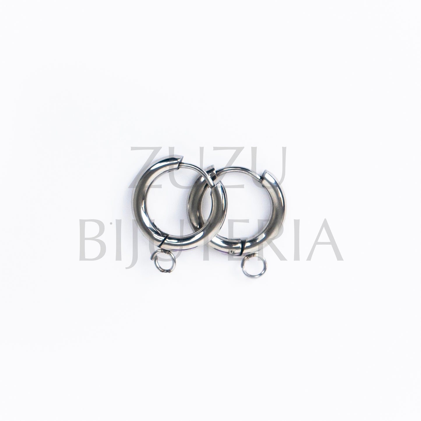 Base Brinco Argola Prateado - Aço Inox