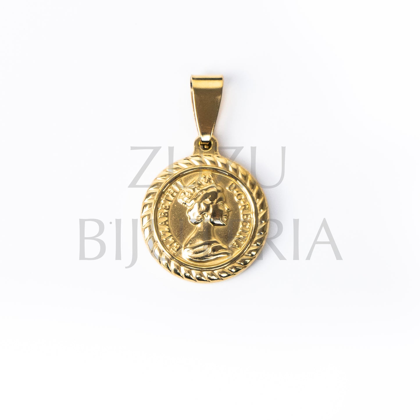 18mm Gold Queen Pendant - Stainless Steel